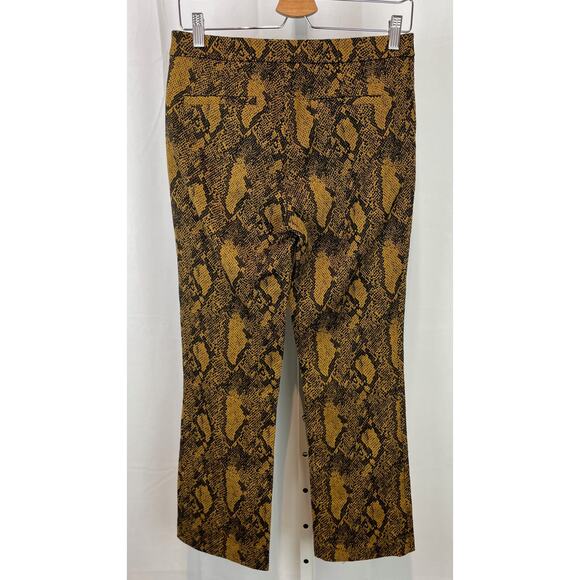 JOIE Gray 4 Marcena B Mesa Snake Print Jacquard Slim Crop Pants Gold Brown - Picture 2 of 11